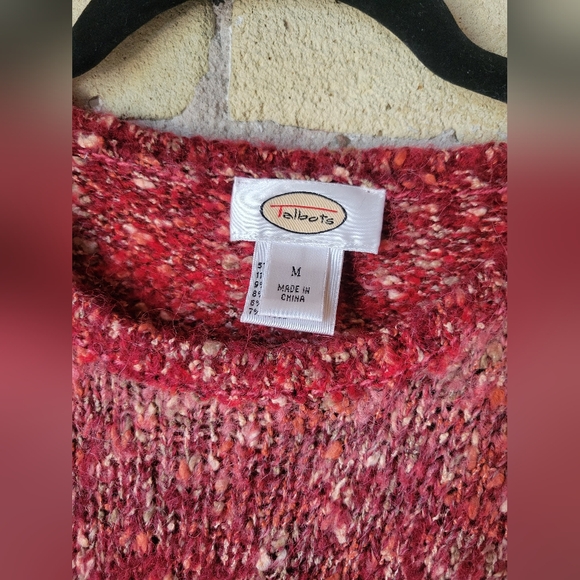 Vintage Talbots 90s Alpaca Mohair Cherry Striped Sweater Womens Size Medium - Picture 3 of 6